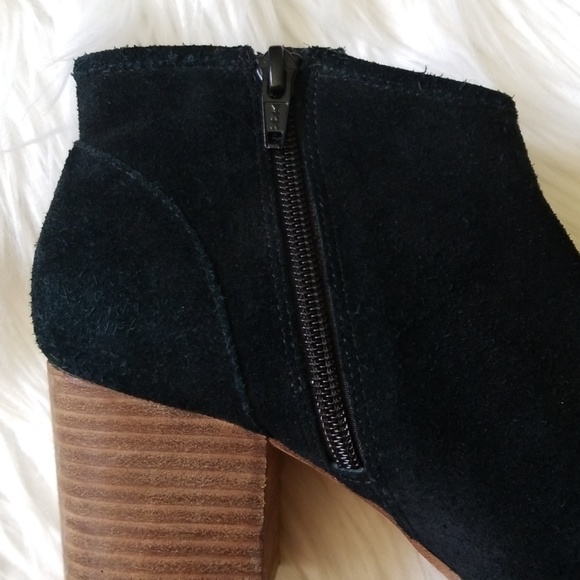 Aldo Black Suede Peep Toe Ankle Bootie - Picture 5 of 8
